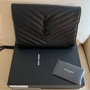 Authentic YSL crossbody black and black metal hardware